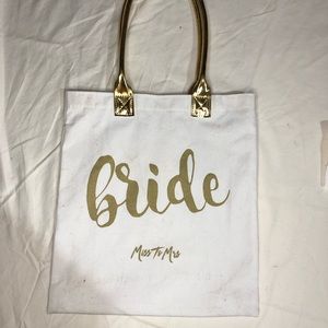 White bride tote bag, never used